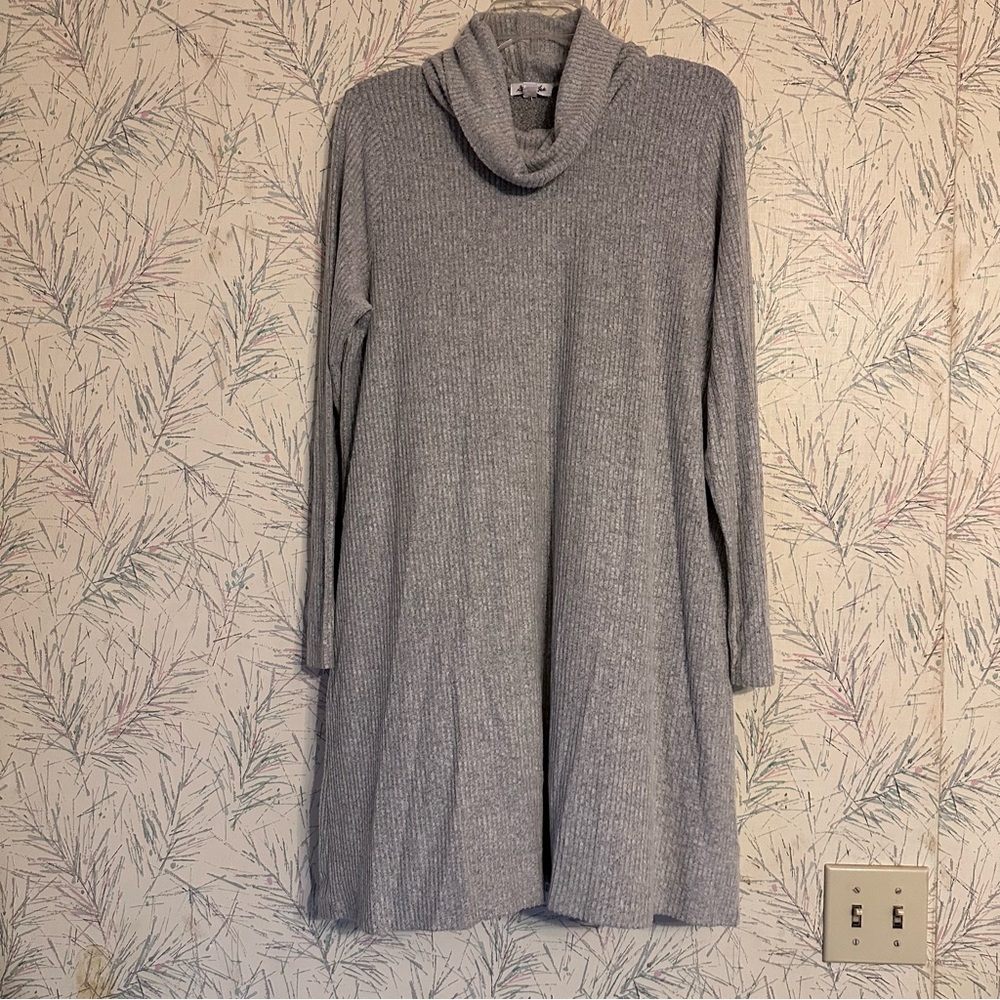 NWT Skylar + Jade light gray cowl sweater dress size xl.